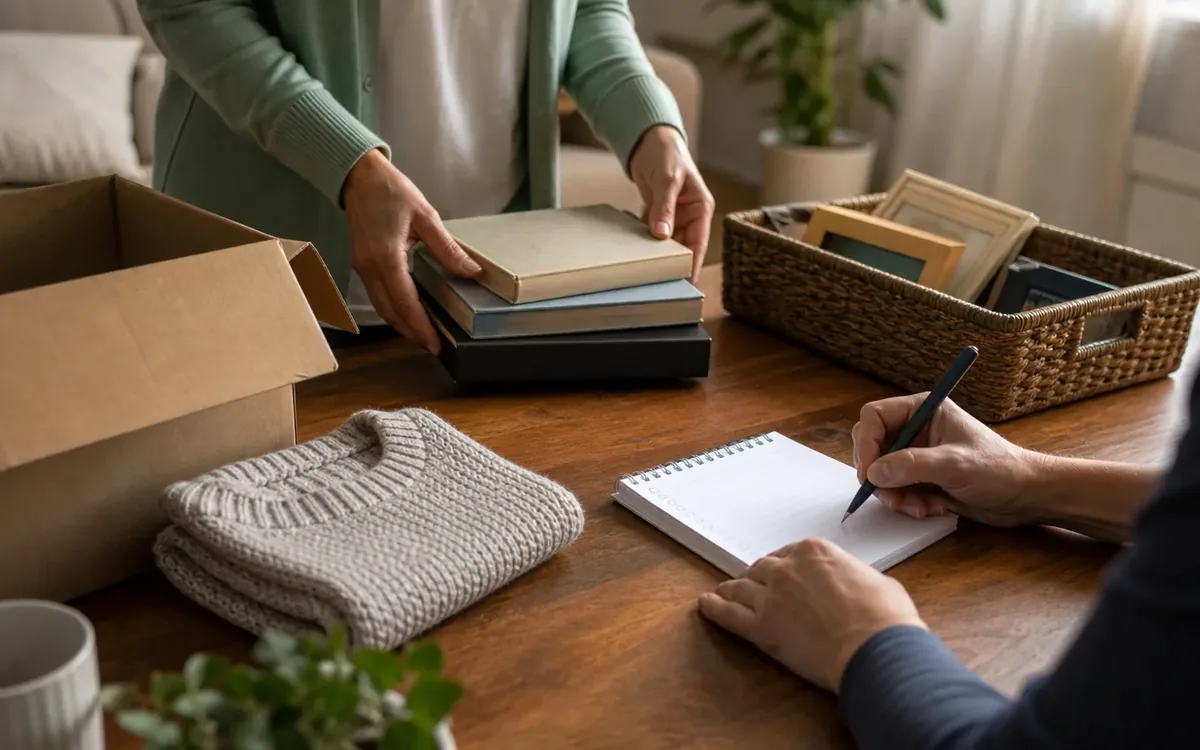 Hands organizing household items while planning who is authorized to make the move decisions?