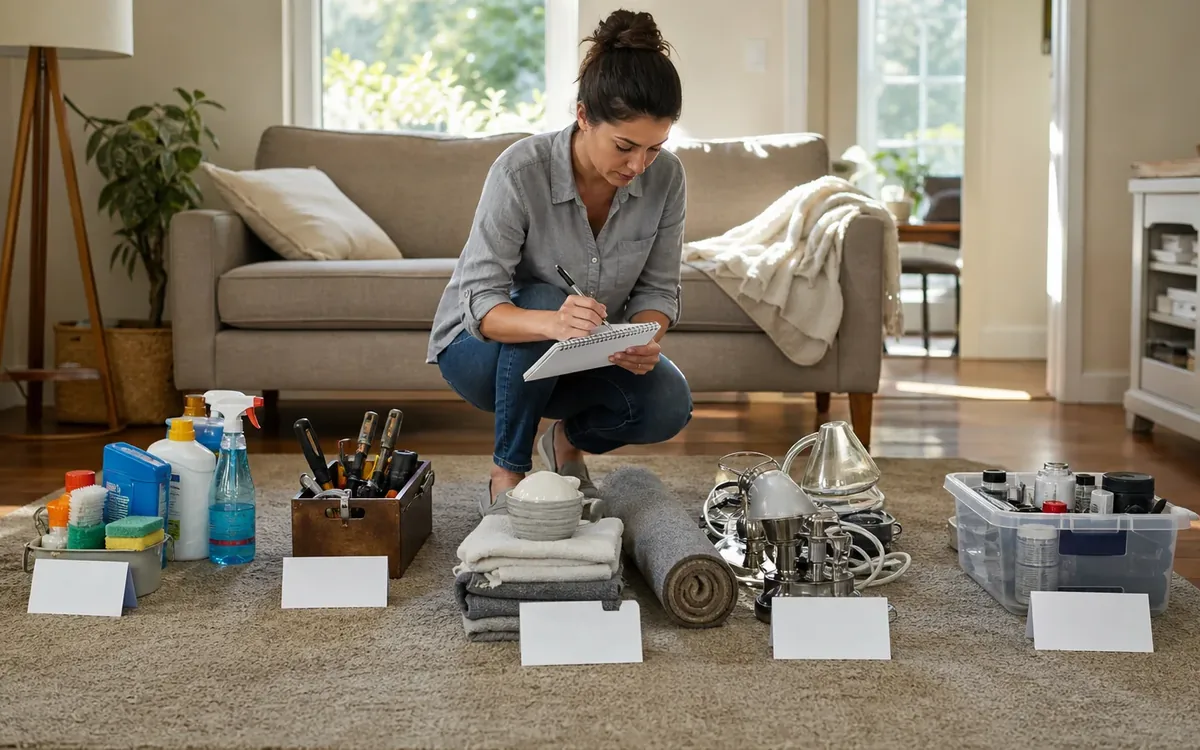 Labeled household belongings and a clear room path for how should sellers handle repairs, defects, and compliance concerns?