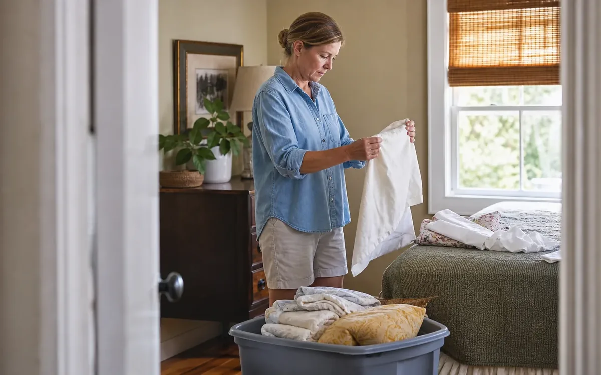 Household items arranged for the next step in evaluate condition before sentimental value