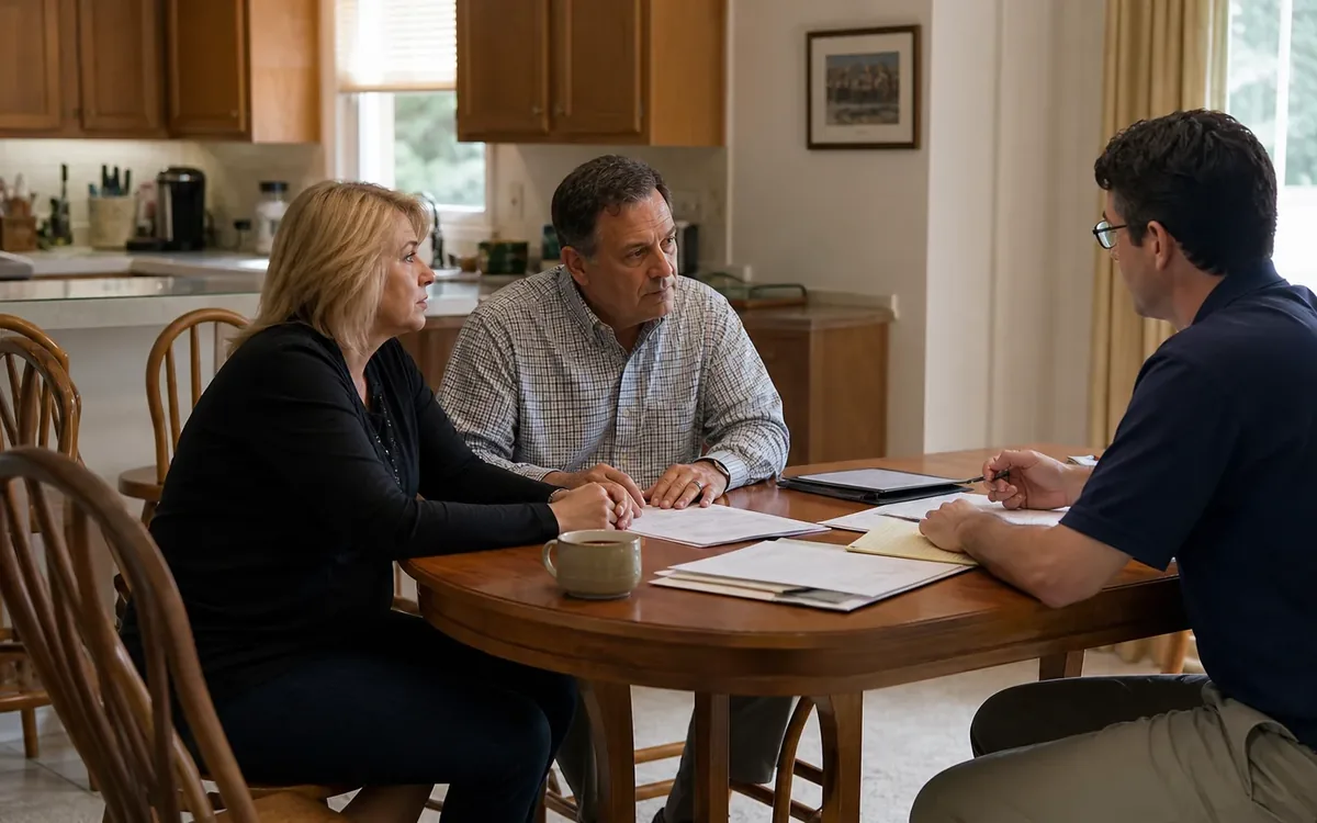 Hands organizing household items while planning who decides when an estate utility is shut off?