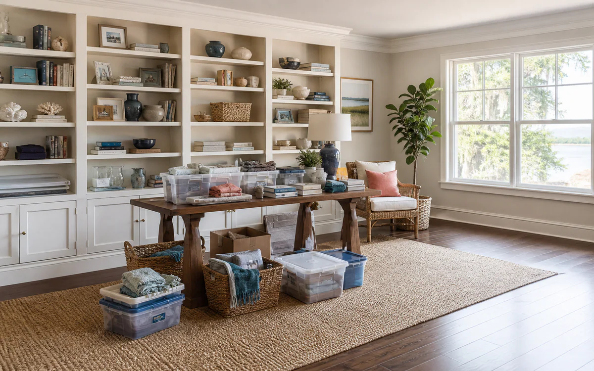 Family members sorting household belongings for a Charleston, SC guide answering "How do estate cleanouts work"
