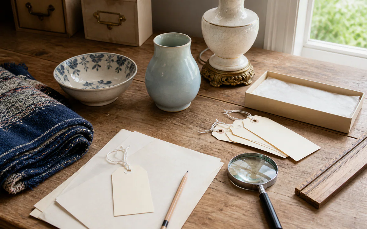 Household items arranged for an estate sale for a Charleston, SC guide answering "How do I price for an estate sale"