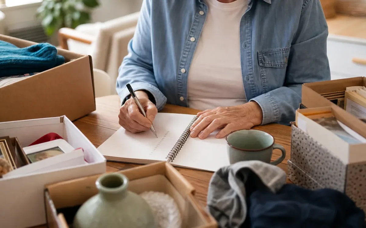 Hands organizing household items while planning what usually takes the most time?