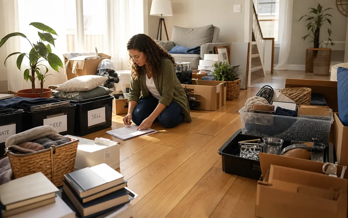 Labeled household belongings and a clear room path for does a lower hourly rate mean a lower final bill?
