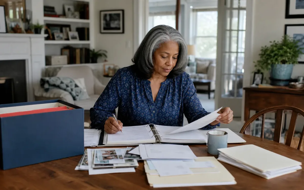 Household planning scene for How to Build a Household Records Binder Before Downsizing in South Carolina