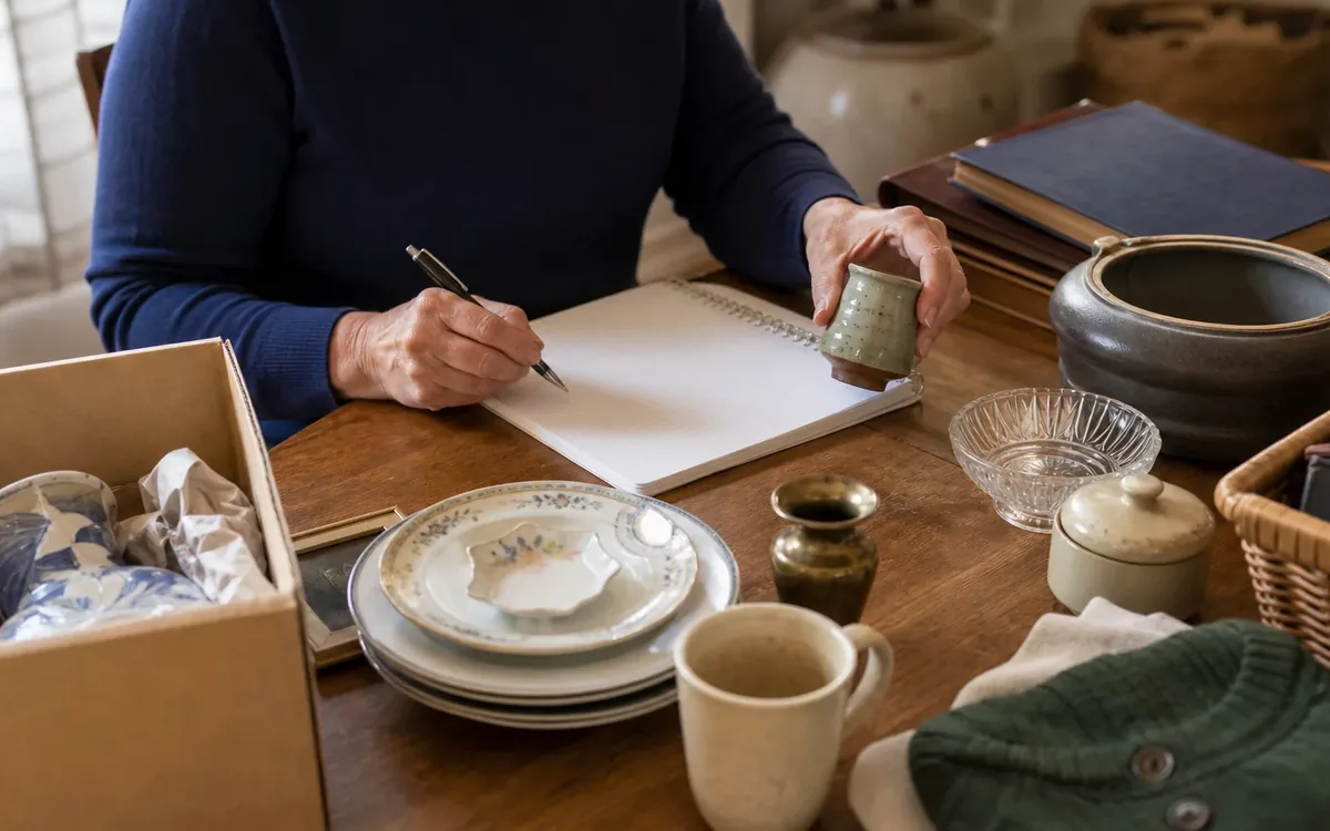 Hands organizing household items while planning what should each inventory entry include?