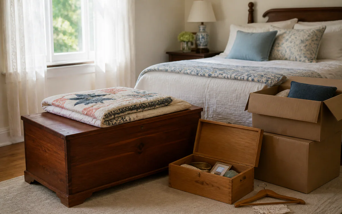 Family members sorting household belongings for a Charleston, SC guide answering "How to clear out a deceased estate"