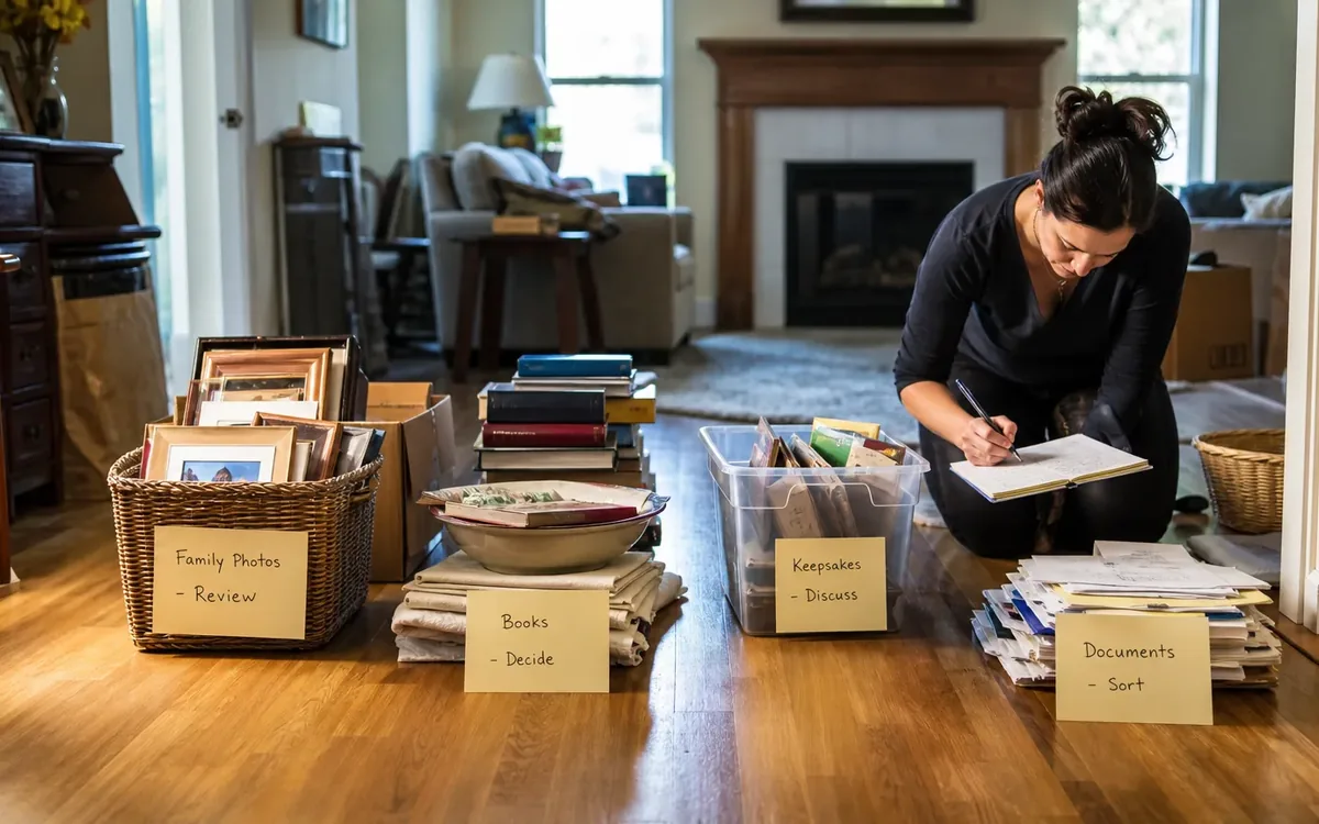 Labeled household belongings and a clear room path for how should holds and unresolved decisions be recorded?