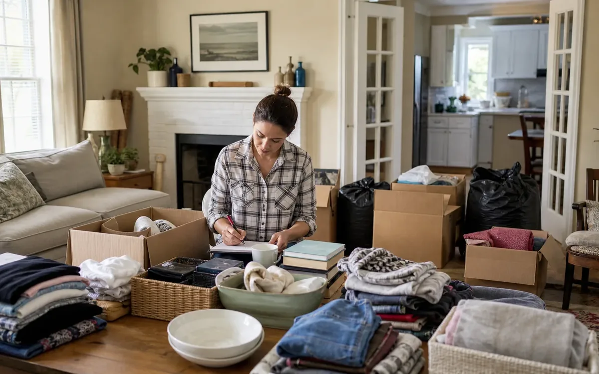 Household planning scene for How to Decide What to Donate During a House Cleanout in South Carolina