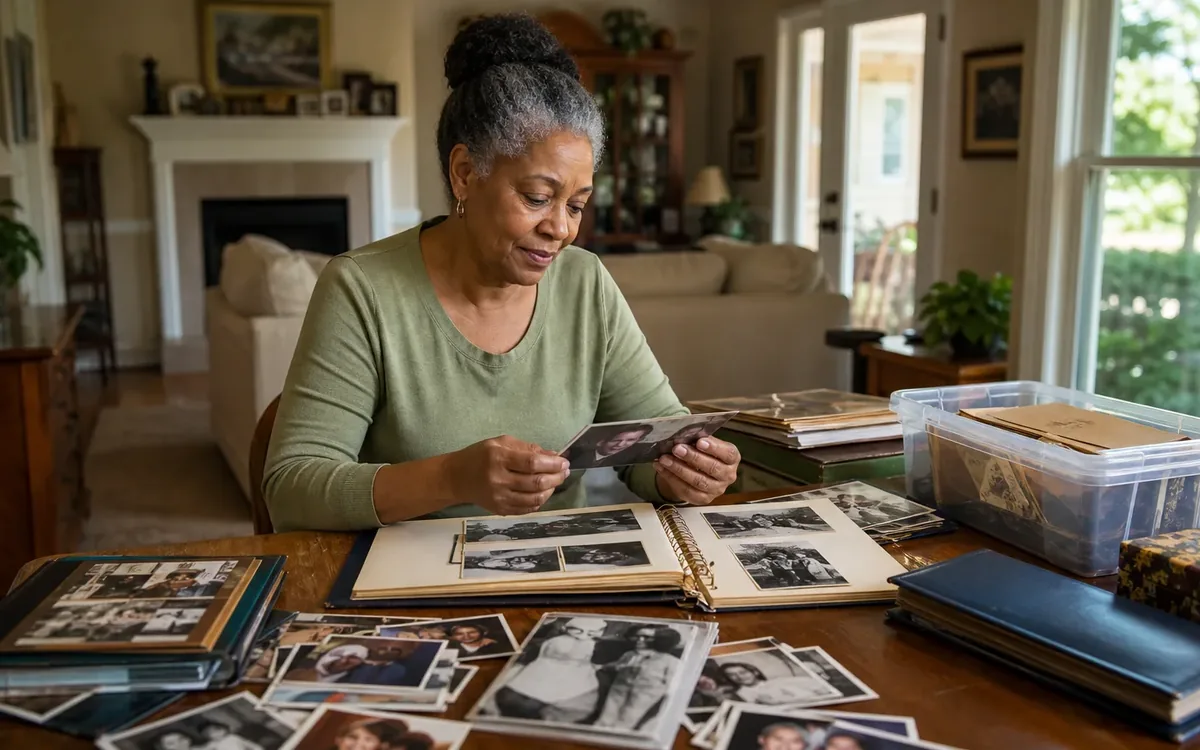 Household planning scene for How to Decide Which Family Photos to Keep When Downsizing in South Carolina