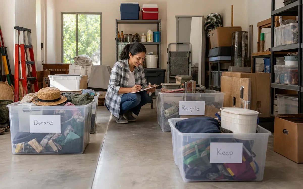 Labeled household belongings and a clear room path for reduce hardware without creating a mystery collection