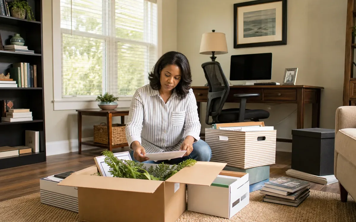 Household planning scene for How to Downsize a Home Office in South Carolina