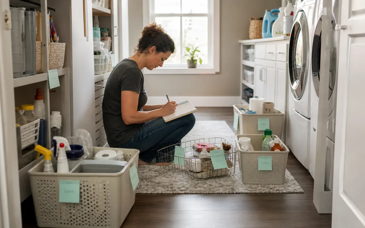 Labeled household belongings and a clear room path for reduce duplicates without creating shortages