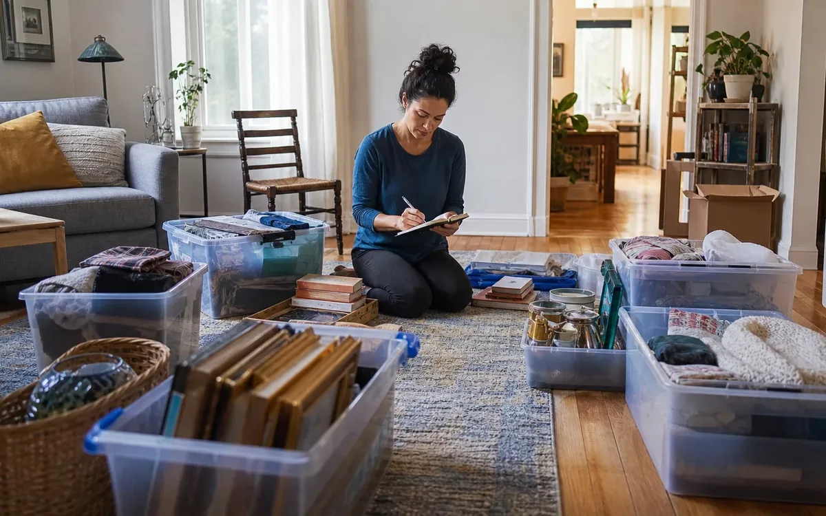 Labeled household belongings and a clear room path for use evidence instead of guilt to make decisions
