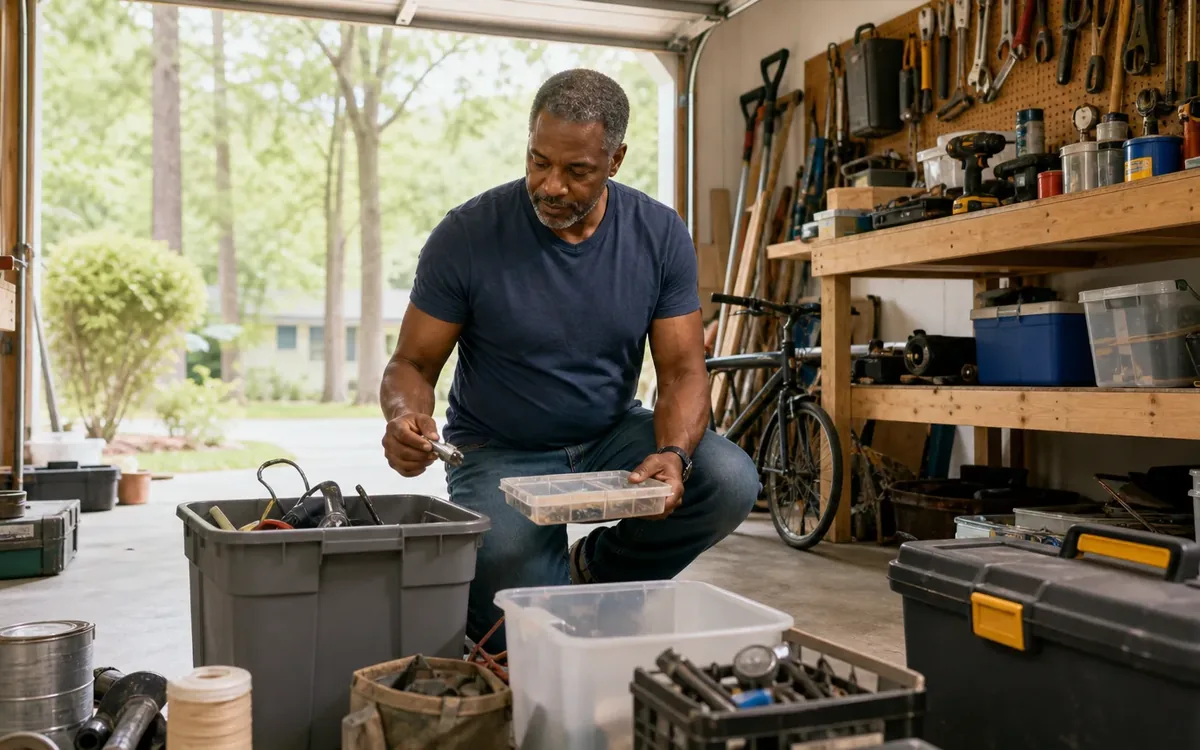 Household planning scene for How to Downsize Tools and Workshop Supplies in South Carolina