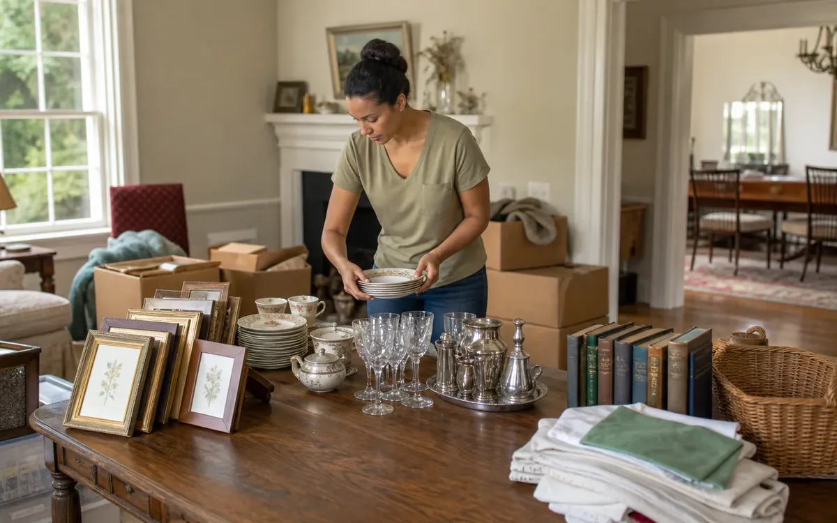 Household planning scene for How to Group Similar Items Before an Estate Sale in South Carolina
