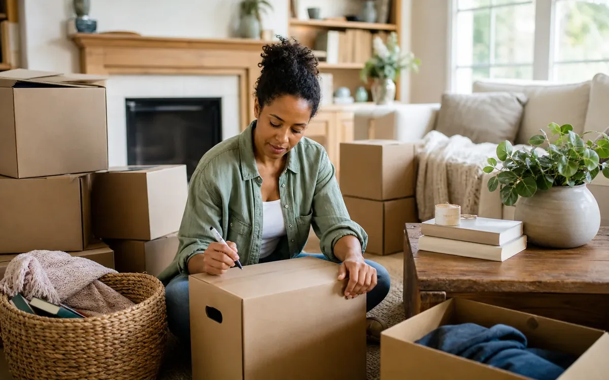 Household planning scene for How to Label Boxes for Multiple Delivery Rooms in South Carolina