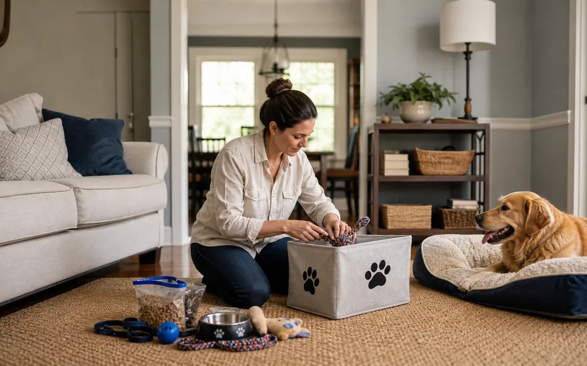Household planning scene for How to Manage Pet Supplies During Home Showings in South Carolina