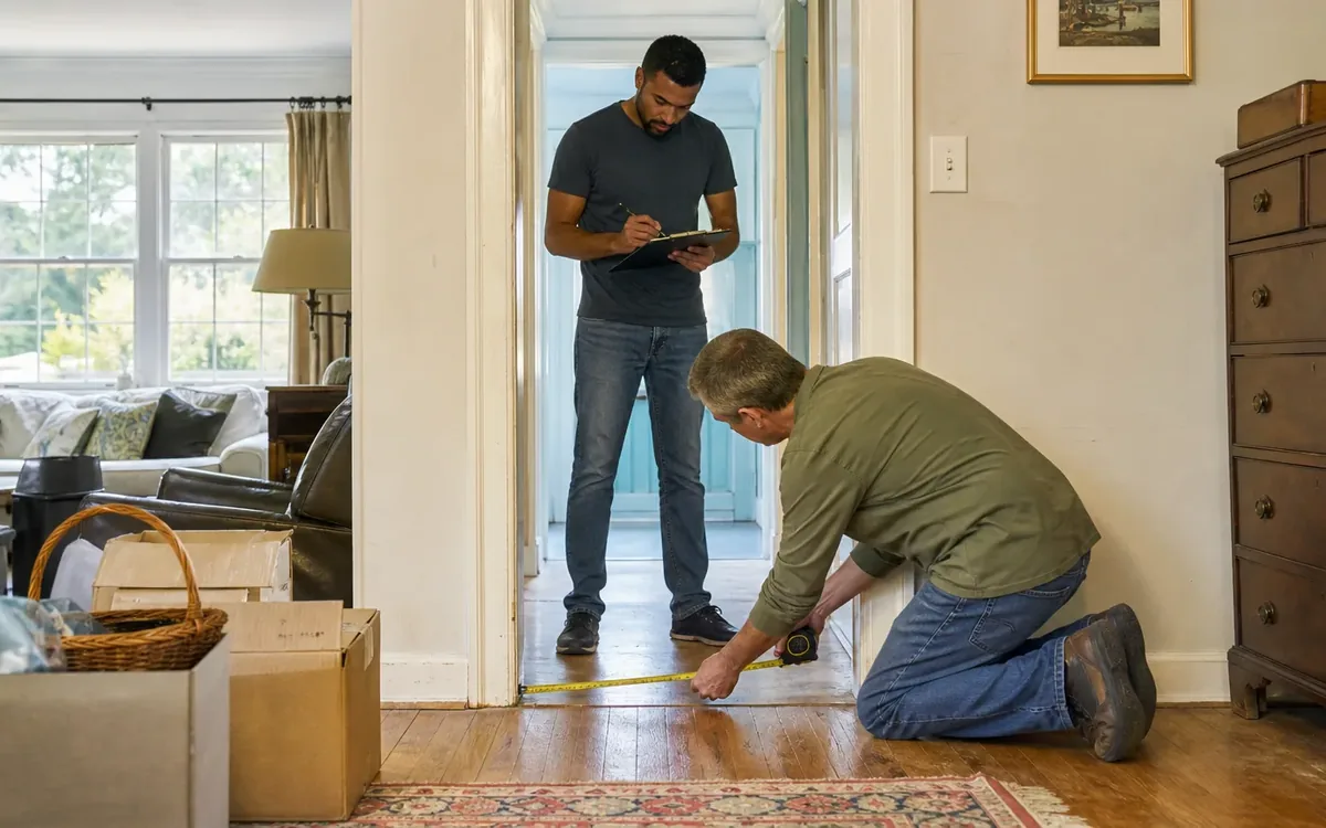 Household planning scene for How to Map Fragile Floors and Tight Doorways Before a Home Cleanout in South Carolina