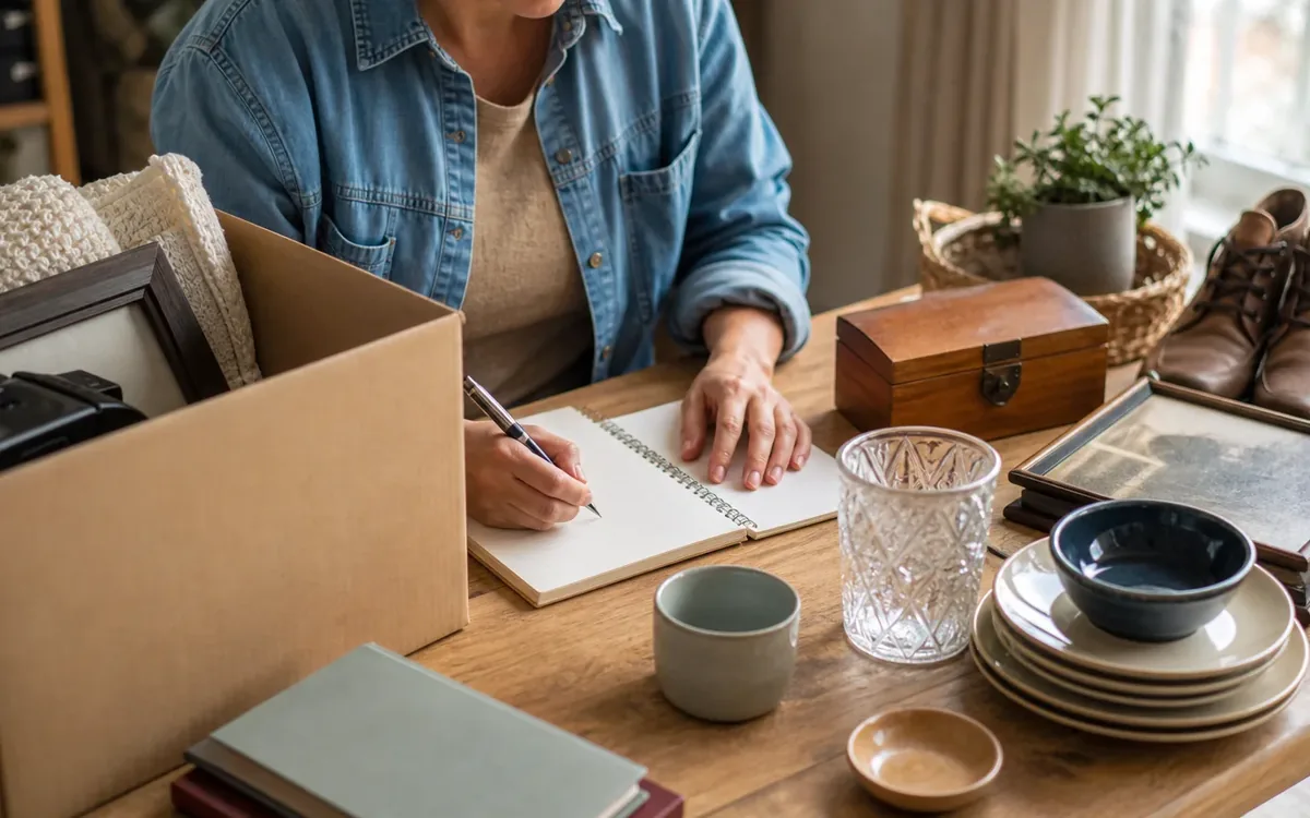 Hands organizing household items while planning what should you inspect before writing the listing?