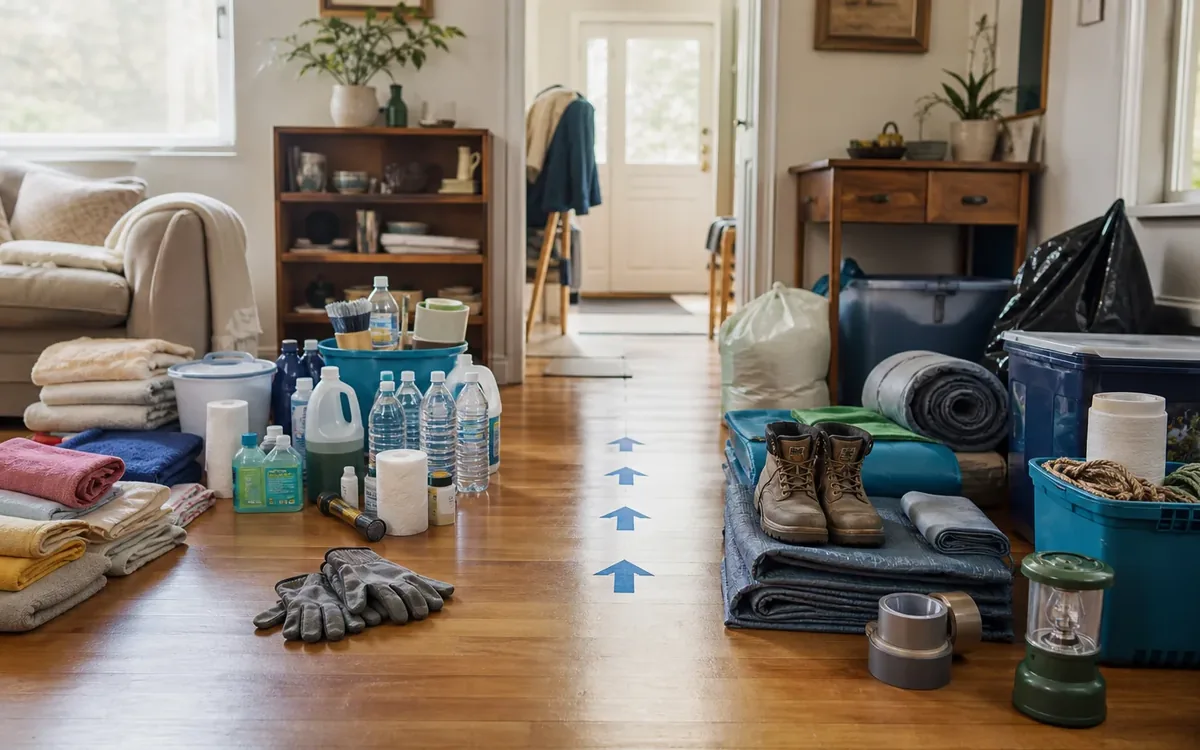 Labeled household belongings and a clear room path for build a weather-ready access plan in five steps