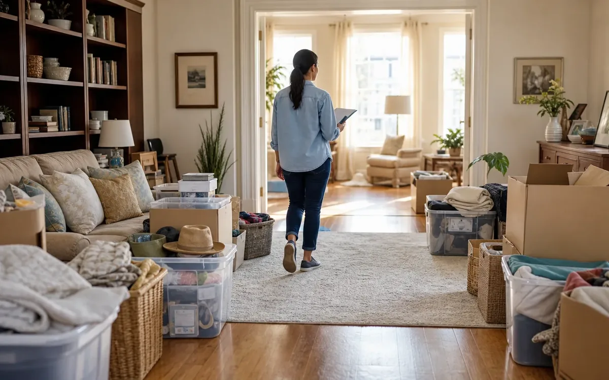 Labeled household belongings and a clear room path for how should cleanout and agent coordination overlap?