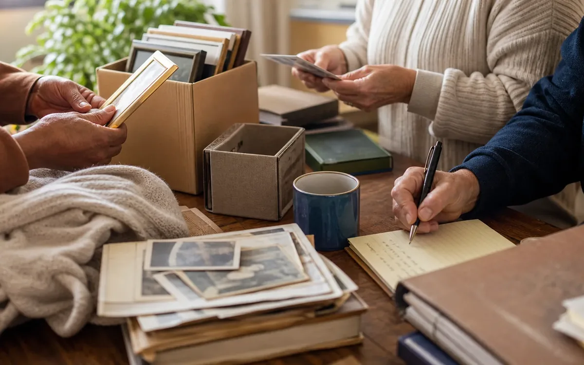 Hands organizing household items while planning who should make decisions when several heirs are involved?