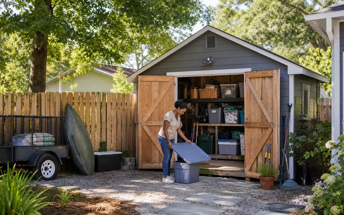 Household planning scene for How to Prepare Outdoor Storage Areas Before Listing a Home in South Carolina