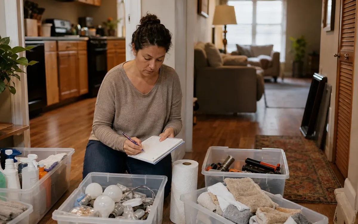 Labeled household belongings and a clear room path for correct the cause, not just the visible condition