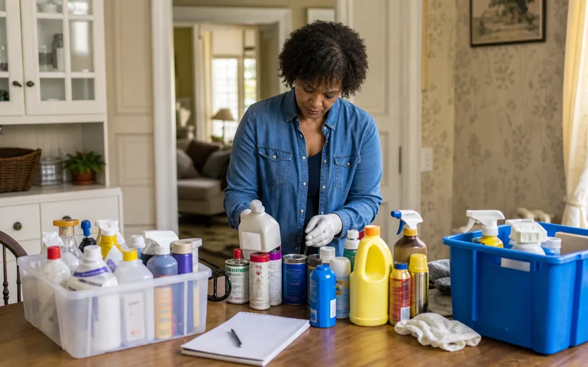 Household planning scene for How to Separate Household Chemicals Before an Estate Cleanout in South Carolina