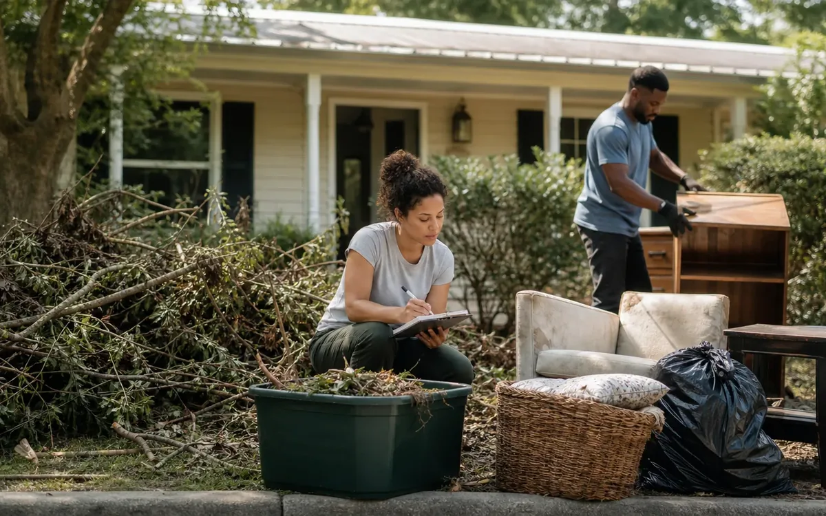 Household planning scene for How to Separate Yard Debris From Household Items During Cleanup in South Carolina