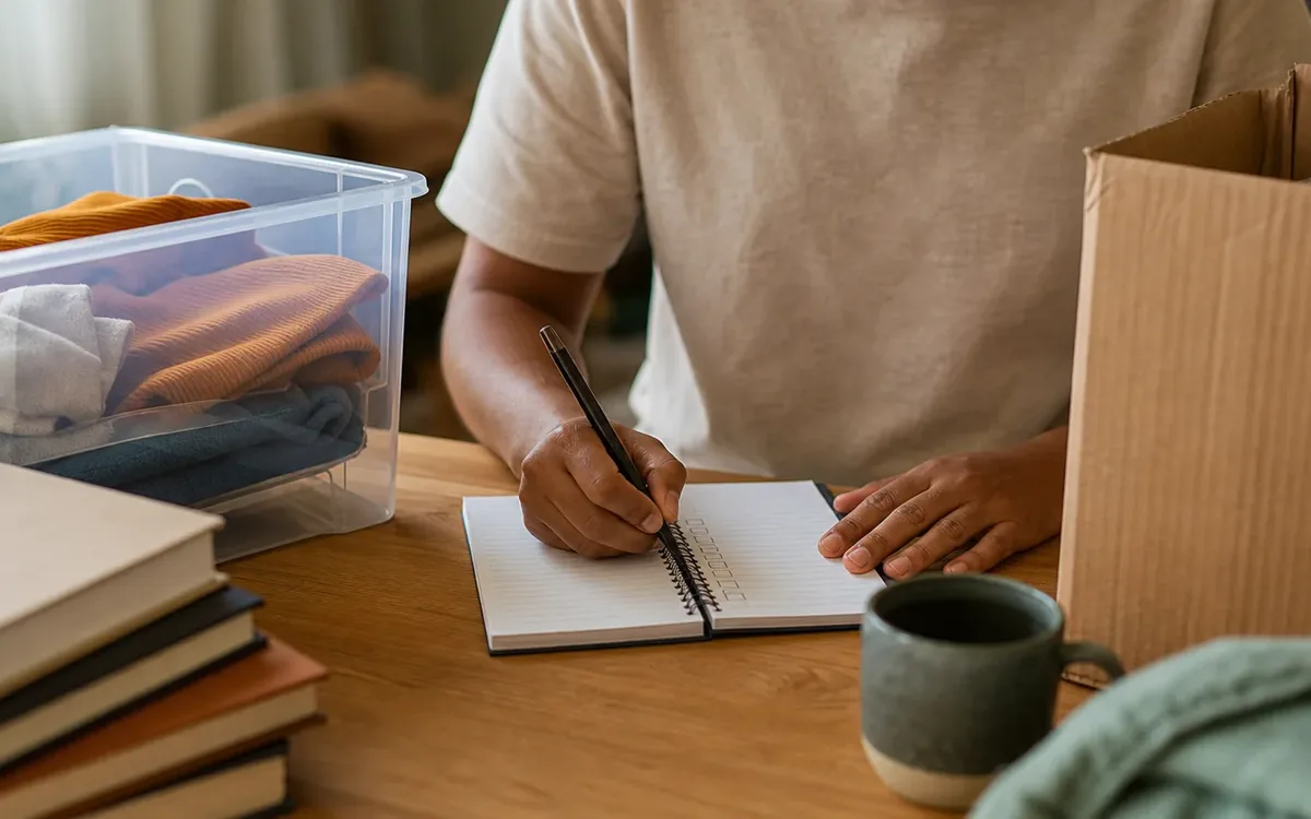 Hands organizing household items while planning choose a low-effort trial method