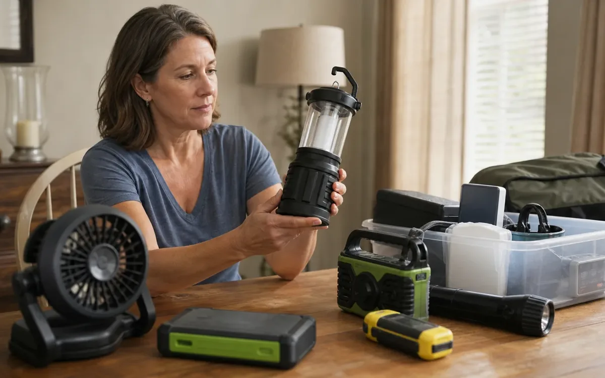 Household items arranged for the next step in how should battery-powered equipment be evaluated?