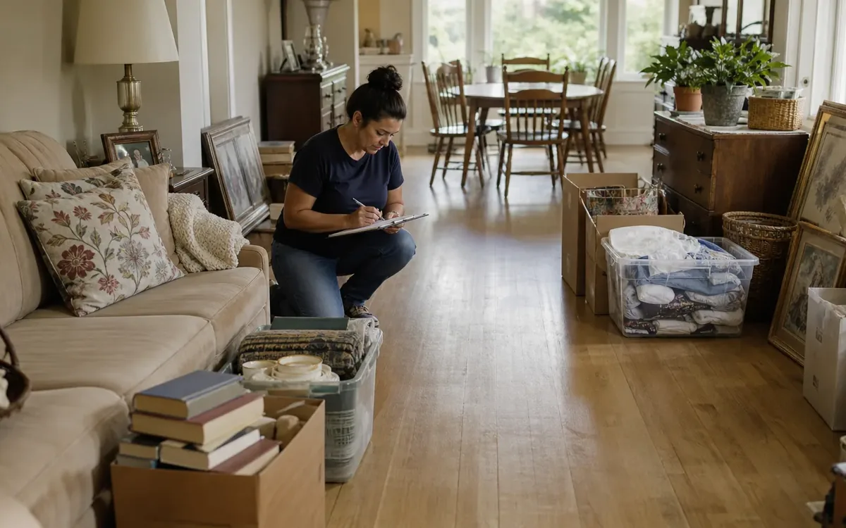 Labeled household belongings and a clear room path for who can authorize an item to leave the property?