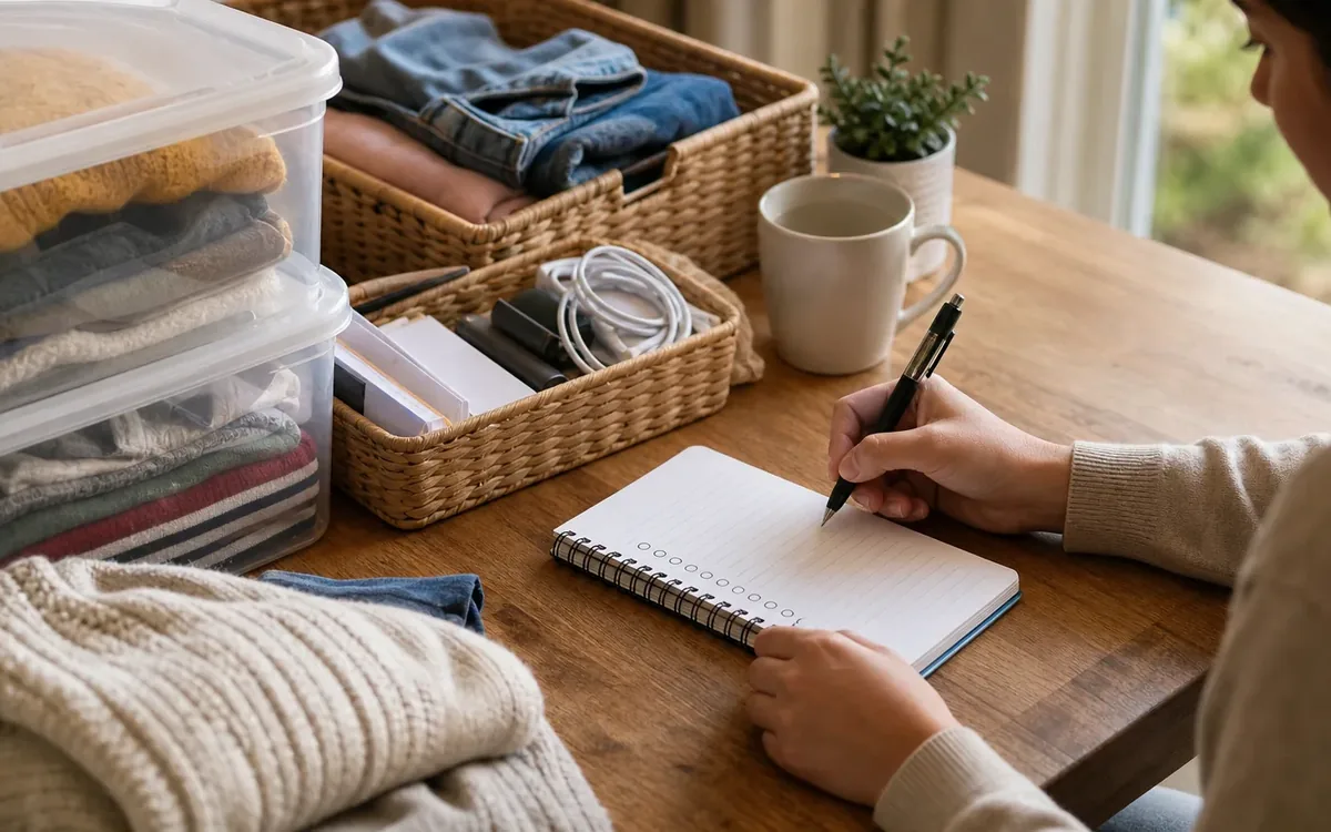 Hands organizing household items while planning how do you turn one notice into separate tasks?