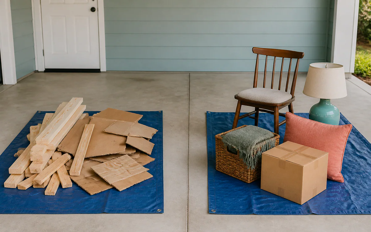 A homeowner reviewing a property cleanup checklist for a Charleston, SC guide answering "Is debris removal the same as junk removal"