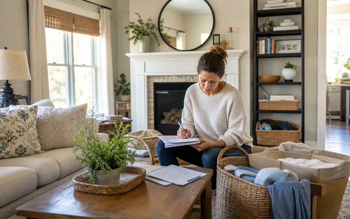 Household planning scene for Pre-Listing Decluttering Checklist in South Carolina