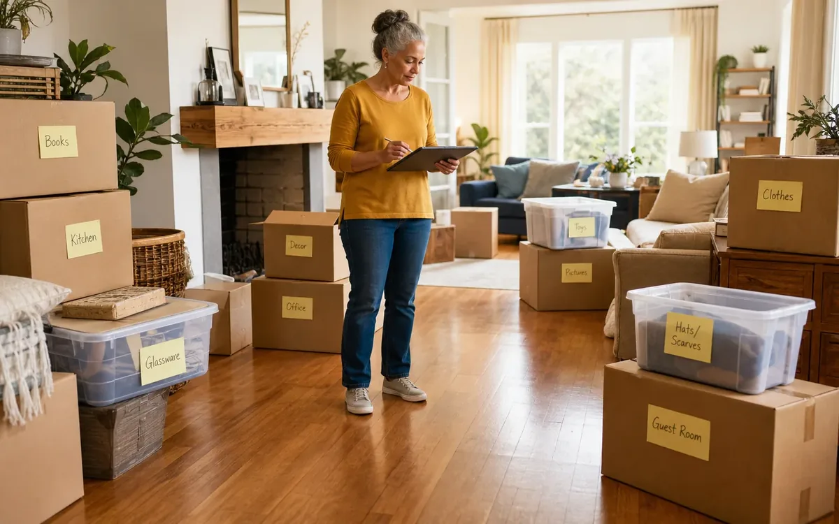 Labeled household belongings and a clear room path for how should the move be divided between providers?