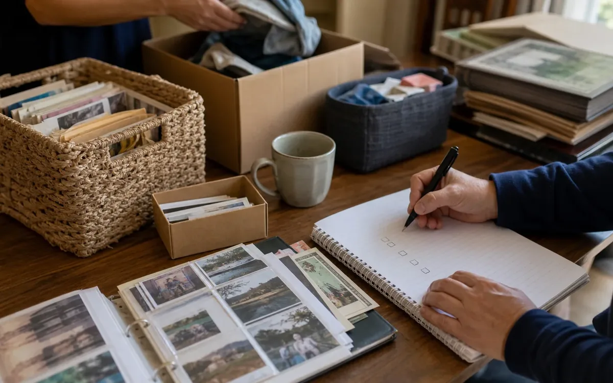Hands organizing household items while planning how should you document conditions before cleanup begins?