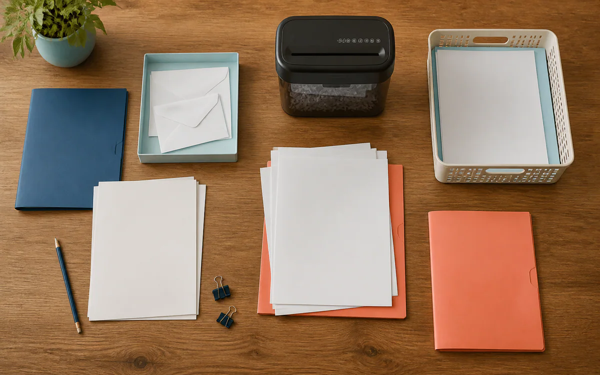 An organized living room with carefully sorted belongings for a Charleston, SC guide answering "What paperwork to keep and what to throw away"