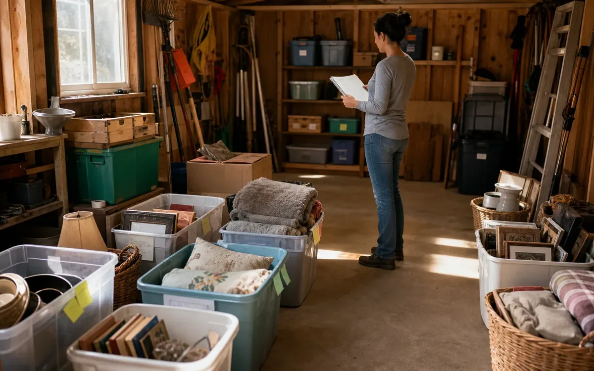 Labeled household belongings and a clear room path for how should the contents be documented and sorted?