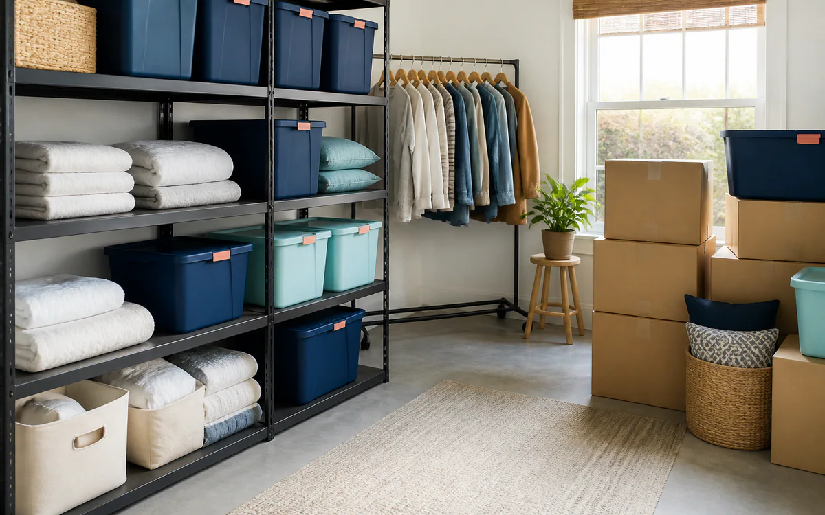 A bright, uncluttered living room prepared for a home sale for a Charleston, SC guide answering "Where to put stuff when selling a house"