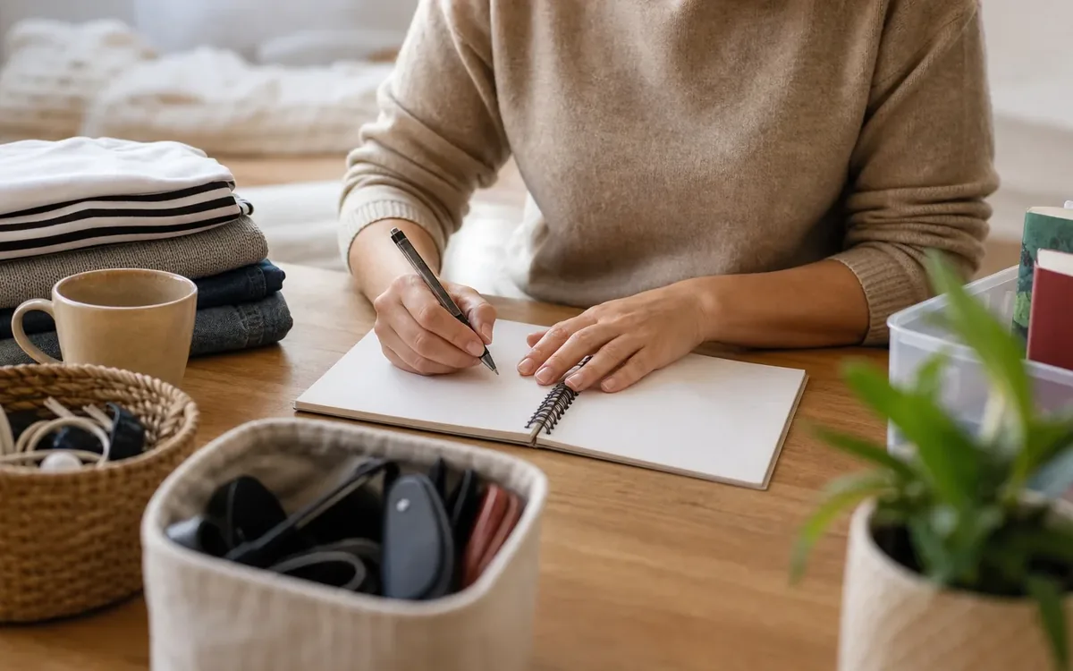 Hands organizing household items while planning follow this seven-step preparation order