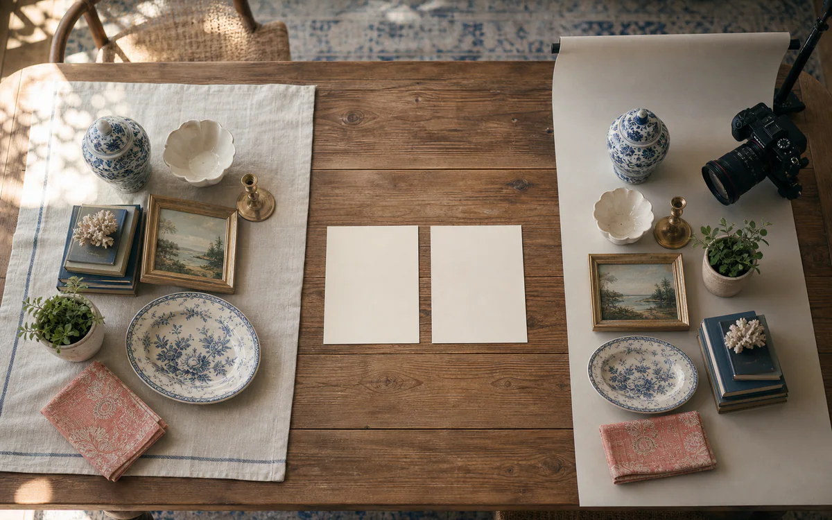 Auctions and Estate Sales Resources planning materials arranged in a warm South Carolina home