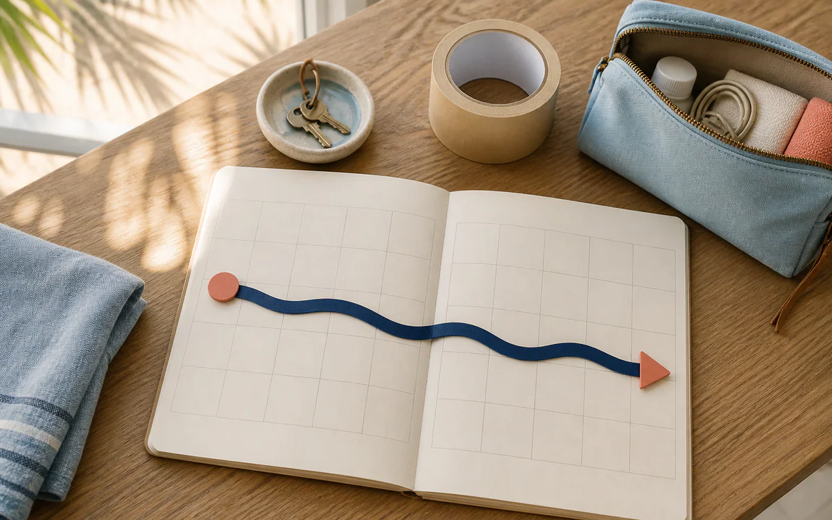 Move Management Resources planning materials arranged in a warm South Carolina home