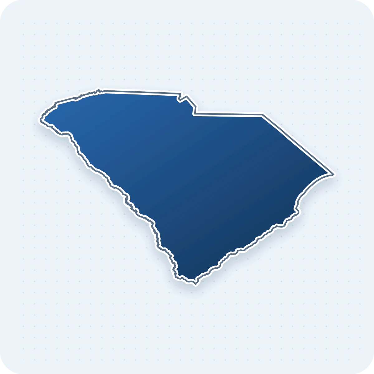 Map outline of South Carolina showing statewide service coverage